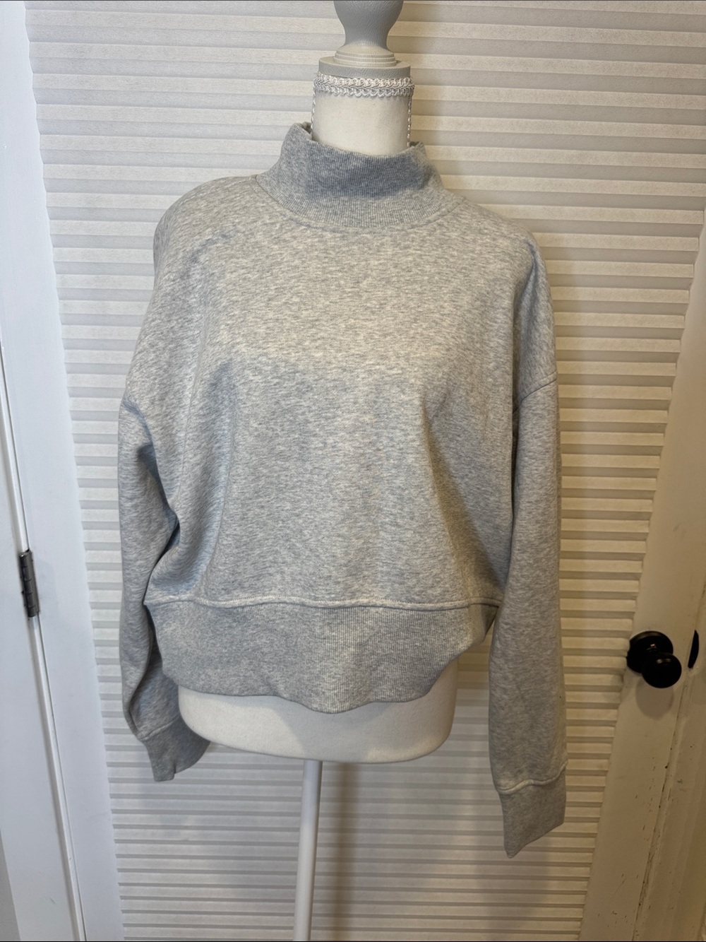 Zella Light Heather Gray Cowl-Neck Sweatshirt RG